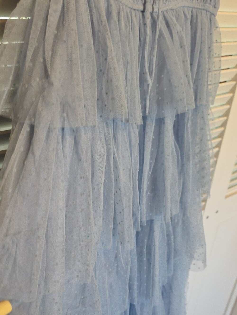Romantic Powder Blue Tiered Ruffle Maxi Dress - Picture 5 of 9